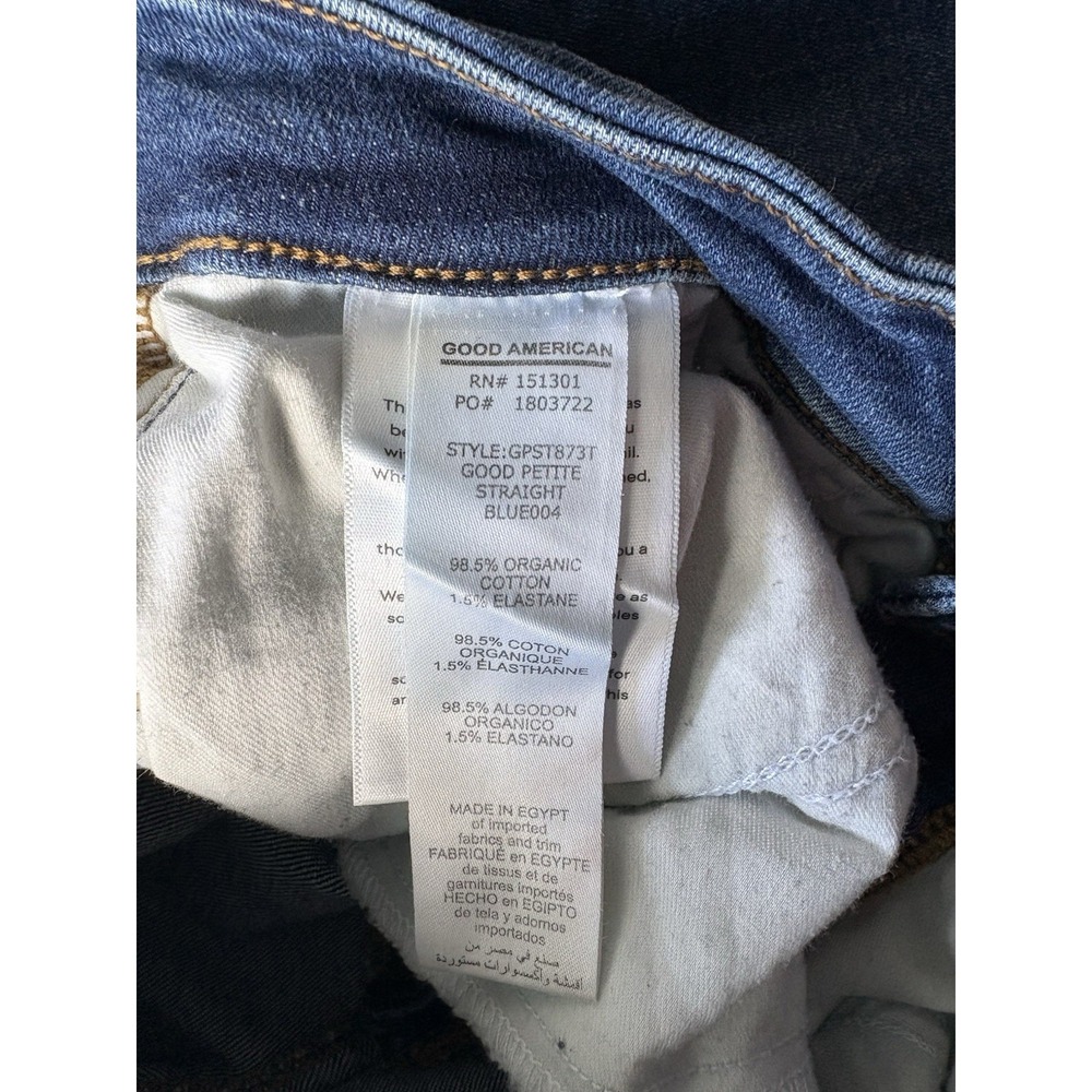 Good American Jeans Women's 8 / 29 Petite Straight High Rise Stretch Medium Wash - Picture 4 of 7